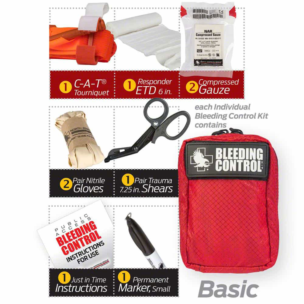 Public Access Bleeding Control Basic Kit by North American Rescue