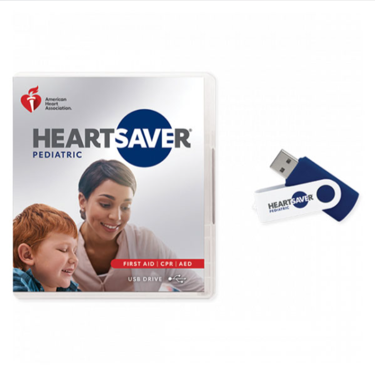 AHA 2025 Heartsaver Pediatric First Aid CPR AED Course Videos on USB Drive