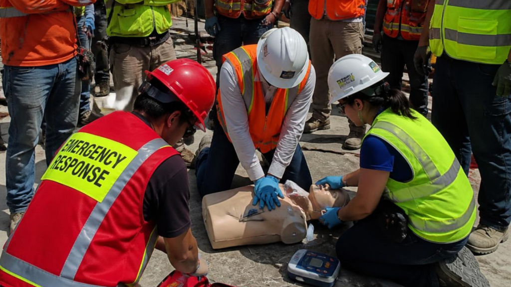 Construction site emergency response training